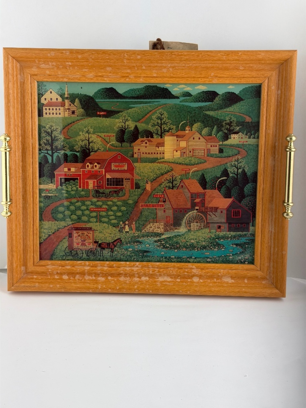 Charles Wysocki Signed Burma Road Print Tray/Wall Hanging - FALL
